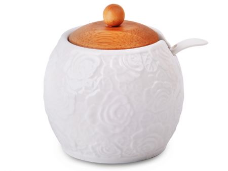 Цукорниця з бамбуковою кришкою 9х9х11см