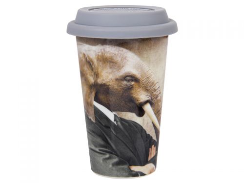 Кружка з силіконовою кришкою "Слон" 350 мл