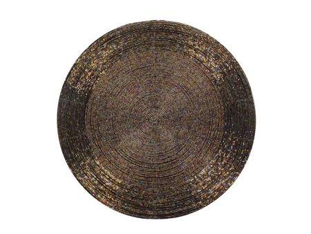 Плейсмат бісер 35см сіро-чорний