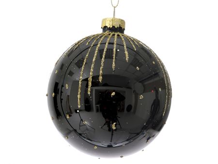 Набір з 6-ти ялинкових куль чорний 8см