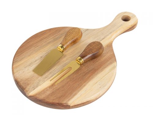 Дошка для сиру і набір ножів для сиру 29,5х19х2 см (дерево)