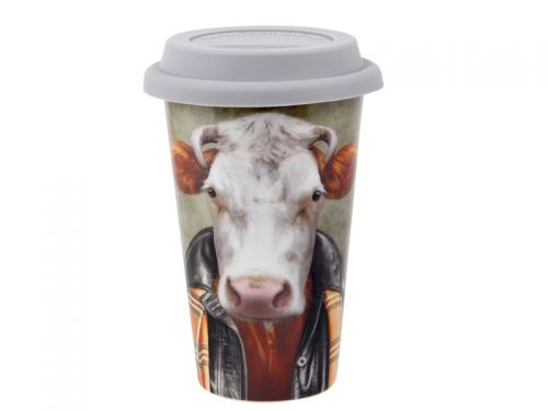 Кружка з силіконовою кришкою "Бик" 400 мл