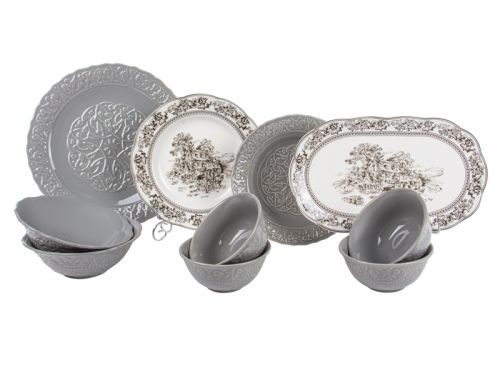 Столовий набір 10 предметів «Вінтаж» (4 салатники 12 см, 2 салатники 16,5 см, тарілка 20 см, тарілка