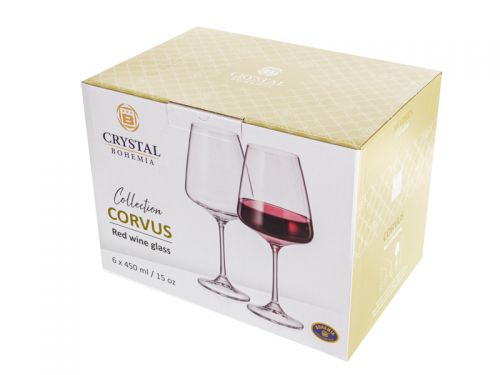 Набір келихів для вина "CORVUS" 450 мл 6 шт
