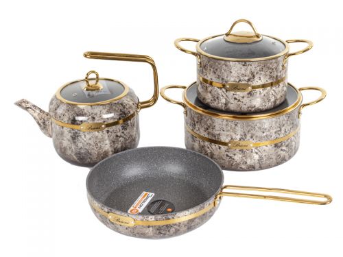 Набiр з 4 пр. Brioni "Selection Cream" (Каструля 18 см 2,1 л/ каструля 24 см 4 л/ сковорода 24 см/ ч