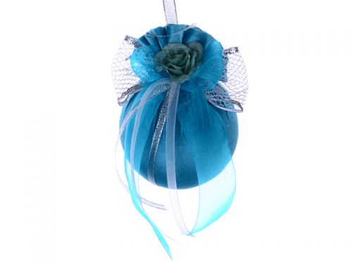 Ялинкова куля Ø 10 см з бантом i розочкою