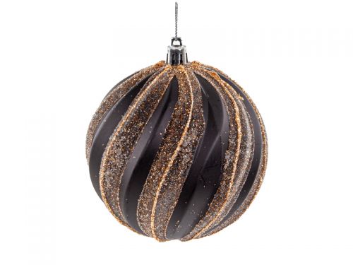 Набір ялинкових прикрас 4 штук 10 см чорний із золотом (пластик)