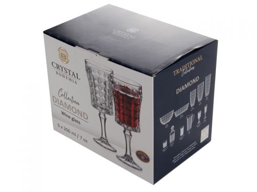 Келихи для вина 200 мл Diamond 6шт