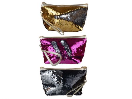 Косметичка з паєтками в асортименті 23х13х7см