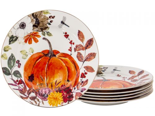 Набір тарілок "Осінній урожай" 6 шт 19 см