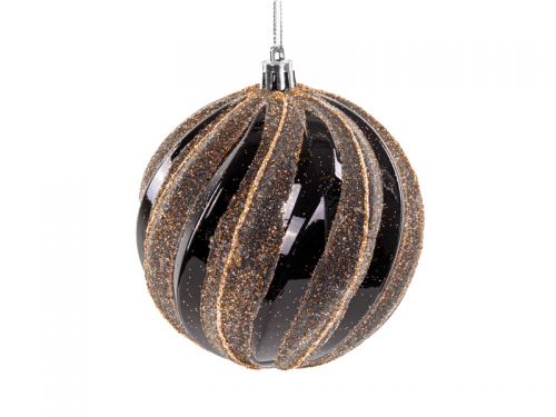 Набір ялинкових прикрас 4 штук 10 см чорний із золотом (пластик)