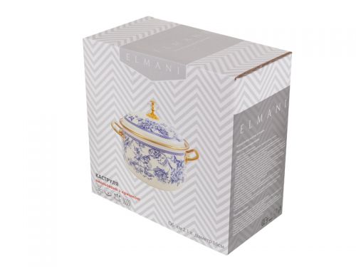 КАСТРУЛЯ ЕМАЛЬОВАНА "BUTTERFLY" ELMANI З КРИШКОЮ 2,1Л 16СМ