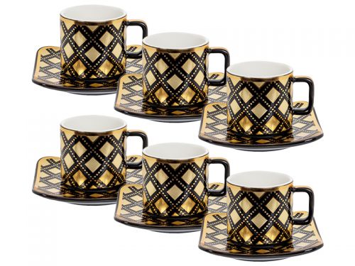 Кавовий набір 12 пр. 120 мл чорний із золотом