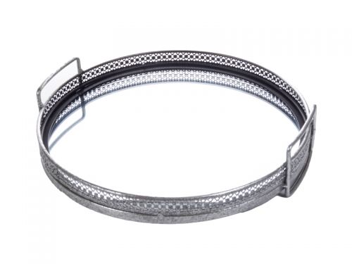 Набір із 2-х підносів  41х40х7,5/31х30хх6,5 см (металл/скло)