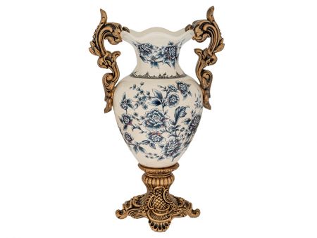 Декоративна вазa для квітів із золотими ручками 27x42 см