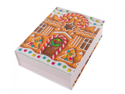 Подарункова коробка прямокутна новорічна 29х5,22х3,8 см.