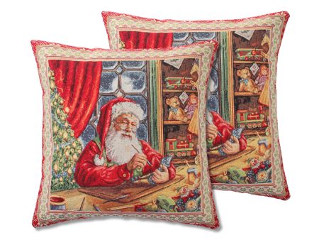Наволочка новорічна гобеленова з люрексом 