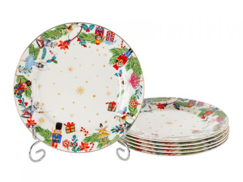 Набір тарілок "White Christmas" 6 шт 19 см