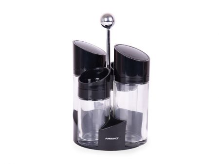 Набір з 4-х предметів (пляшка для олії 170мл, сіль-перець 100мл) на підставці