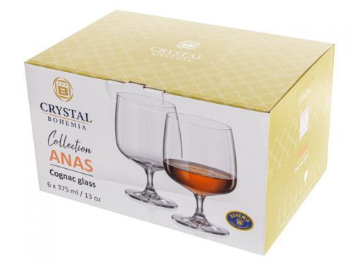 Набір келихів для бренді "Anas" 375 мл 6шт