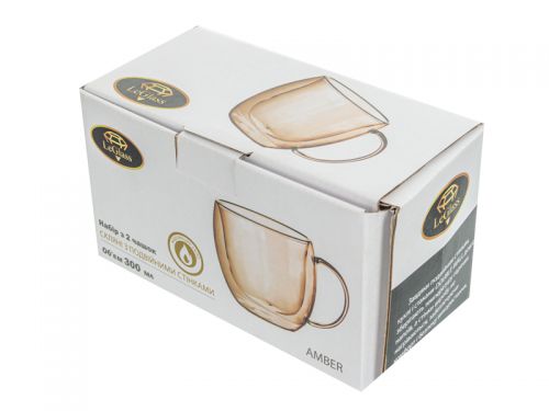 Набір з 2-х кухлів з подвійними стінками Le Glass "Amber" 300 мл