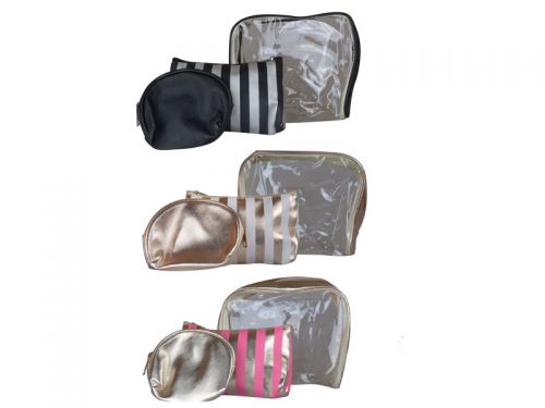 Набір косметичок 3шт 23х17х9см/20х12х3см/15х10х4см в асортименті