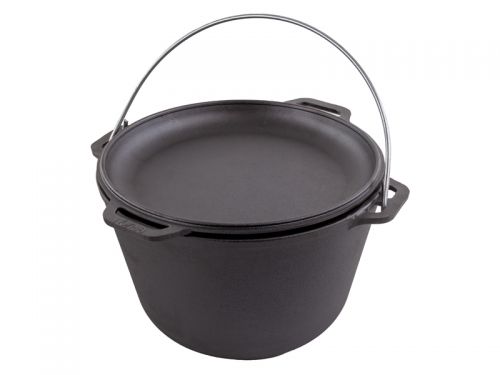 Казан туристичний чавунний з чавунною кришкою - сковородою BRIZOLL 8 л Туризм