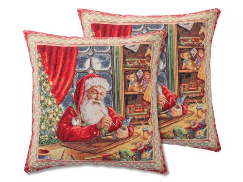 Наволочка новорічна гобеленова з люрексом 