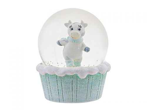 Куля сніговий "Новорічна корівка" 7х7х8см