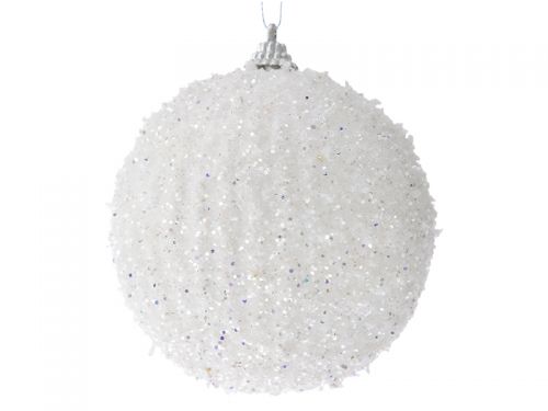 Набір з 3-х куль білий з глітером, 10см