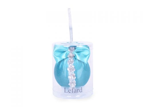 Ялинкова куля Ø 8 см з квітами "Бірюзова підвіска"