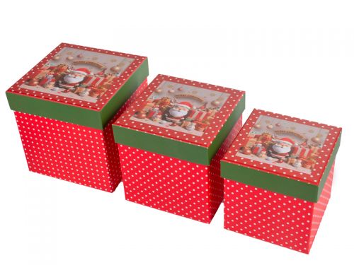 Набір подарункових коробок квадратних 3 шт. (13х13х13/14,5х14,5х14,5/16х16х16 см)