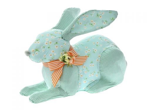 Великодній декор кольоровий кролик з тканини 43x20x26 см