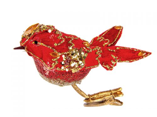 Ялинкова прикраса пташка декоративна 15х5см