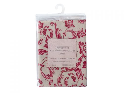 Скатертина водовідштовхувальна "Ornamental" бордо 140х240см