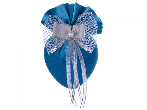 Ялинкова прикраса Серце з двойним бантом 