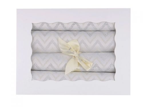 Набір серветок під тарілку 4 шт з срібним люрексом "Зігзаг" 30х45 см