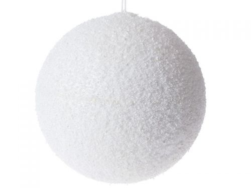 Різдвяний куля з глітером білий 20см