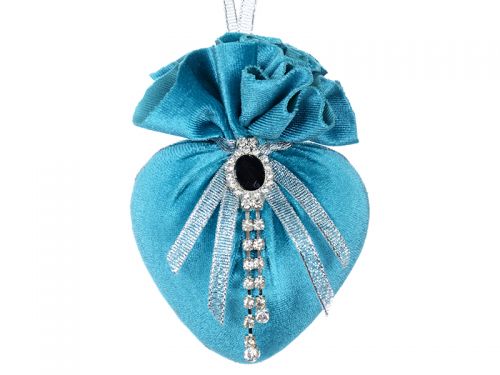 Ялинкова іграшка серце з брошкою 
