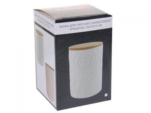 Банка для сипучих з бамбуковою кришкою 10х10х15см