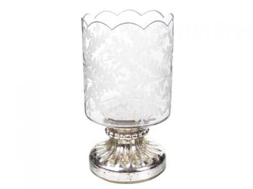 Скляний свічник декоративний 23x13см