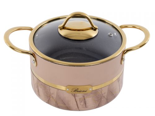 Набiр з 4 пр. Brioni "Selection Plus Biege" (Каструля 18 см 2,1 л/ каструля 24 см 4 л/ сковорода 24