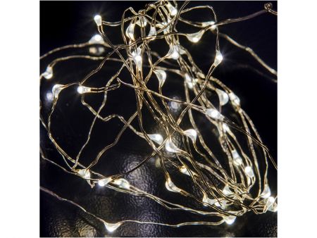 Гірлянда 10м, білий тепле світло, 100 micro LED, зовнішня