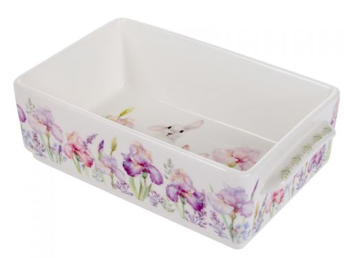 Блюдо для запікання "Кролик в iрисах" 20х12х6 см