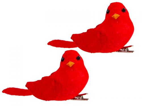 Набір з 2-х декоративних пташок 10 см (пластик)