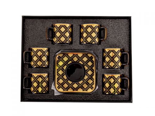 Кавовий набір 12 пр. 120 мл чорний із золотом