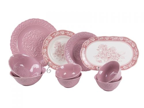 Столовий набір 10 предметів «Вінтаж» (4 салатники 12 см, 2 салатники 16,5 см, тарілка 20 см, тарілка