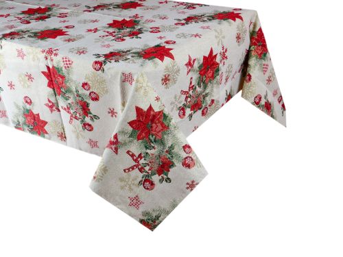 Скатертина гобеленова новорічна із люрексом 