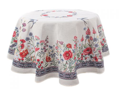Скатертина гобелен "Chamomille" 140х140см кругла