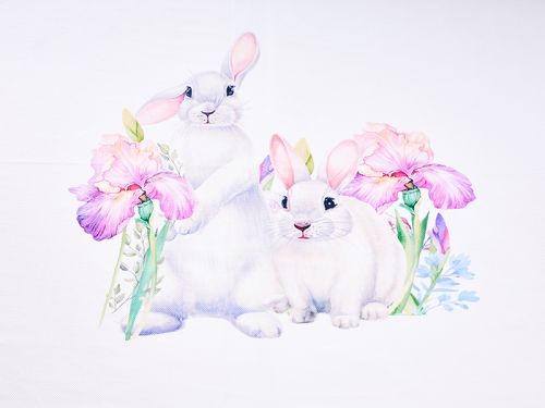 Скатертина "Кролик у квітах" 140х180см